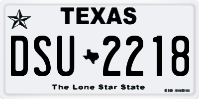 TX license plate DSU2218