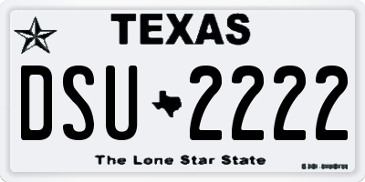 TX license plate DSU2222