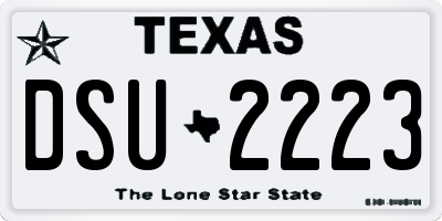 TX license plate DSU2223