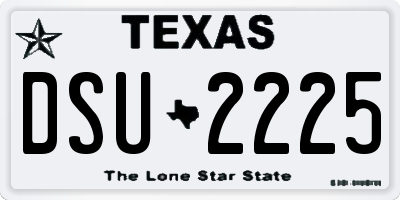 TX license plate DSU2225