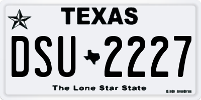 TX license plate DSU2227