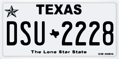 TX license plate DSU2228