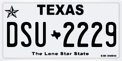 TX license plate DSU2229