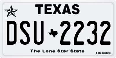TX license plate DSU2232