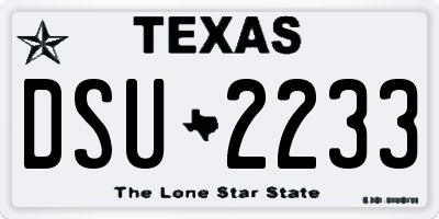 TX license plate DSU2233