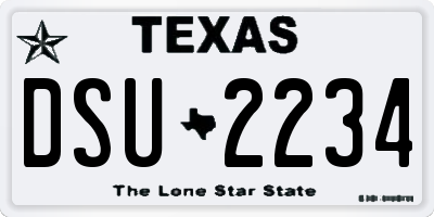 TX license plate DSU2234