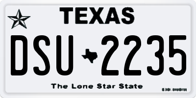 TX license plate DSU2235