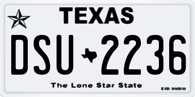 TX license plate DSU2236
