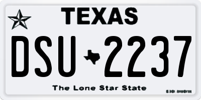 TX license plate DSU2237