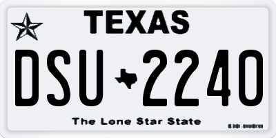 TX license plate DSU2240