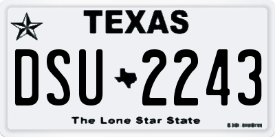 TX license plate DSU2243