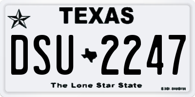 TX license plate DSU2247