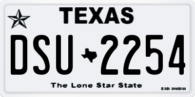 TX license plate DSU2254