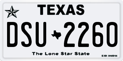 TX license plate DSU2260