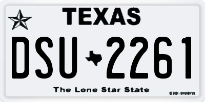 TX license plate DSU2261