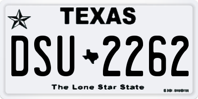 TX license plate DSU2262