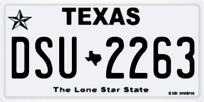 TX license plate DSU2263
