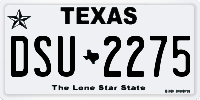 TX license plate DSU2275