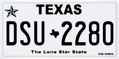 TX license plate DSU2280