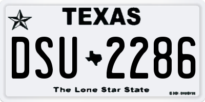 TX license plate DSU2286