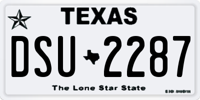 TX license plate DSU2287