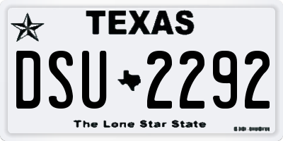 TX license plate DSU2292