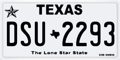 TX license plate DSU2293