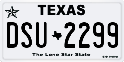 TX license plate DSU2299