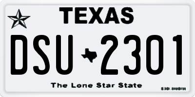 TX license plate DSU2301