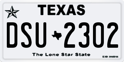 TX license plate DSU2302