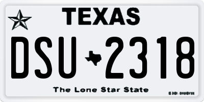 TX license plate DSU2318