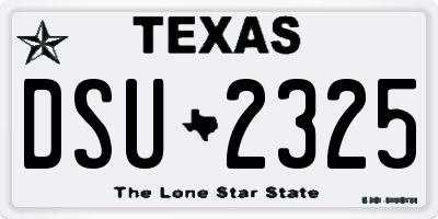 TX license plate DSU2325