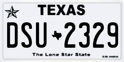 TX license plate DSU2329