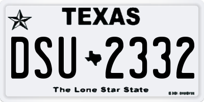 TX license plate DSU2332