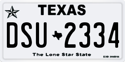 TX license plate DSU2334