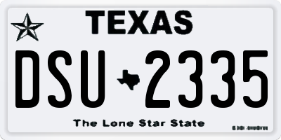 TX license plate DSU2335