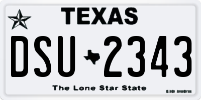 TX license plate DSU2343