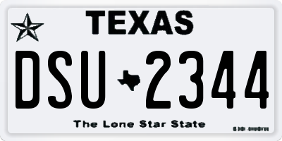 TX license plate DSU2344