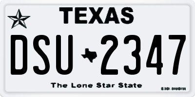 TX license plate DSU2347