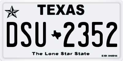TX license plate DSU2352
