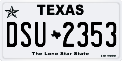 TX license plate DSU2353