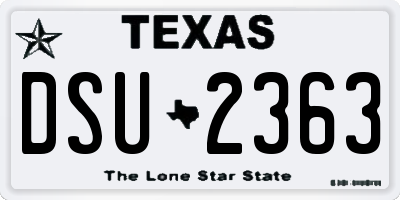 TX license plate DSU2363