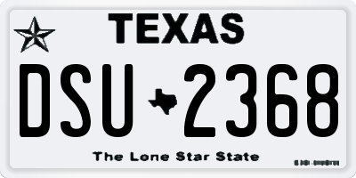 TX license plate DSU2368