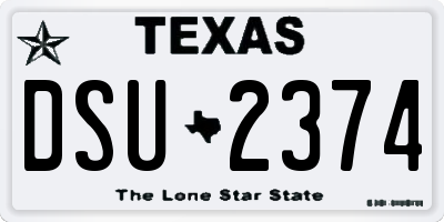 TX license plate DSU2374