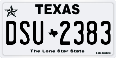 TX license plate DSU2383