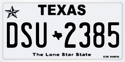 TX license plate DSU2385