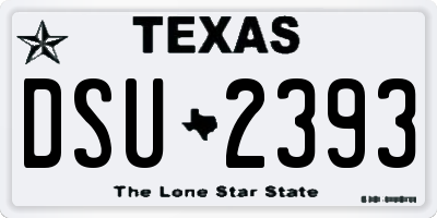 TX license plate DSU2393