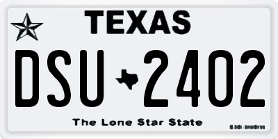 TX license plate DSU2402