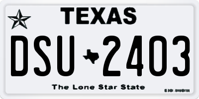 TX license plate DSU2403