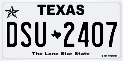 TX license plate DSU2407